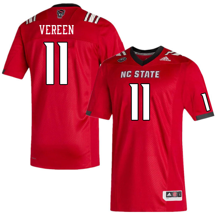 Men #11 Juice Vereen North Carolina State Wolfpacks College Football Jerseys Stitched-Red